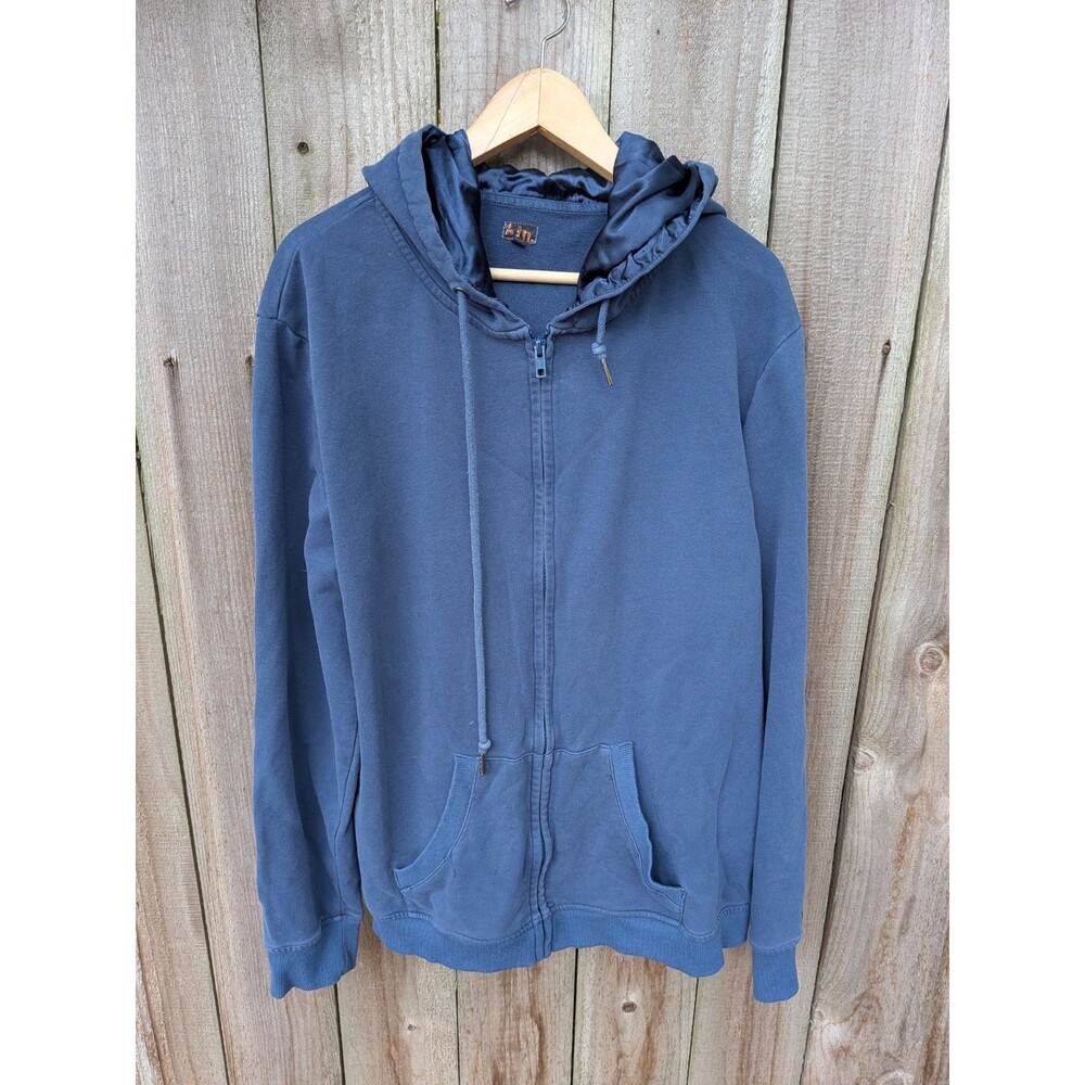 Kin Hoodie Satin Lined Full Zip XXL 2XL Blue